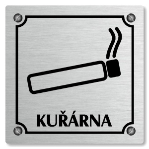 Kuřárna, 118x118mm, stříbrná, Kansas